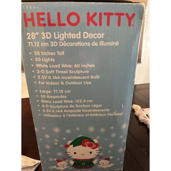 Hello Kitty Christmas 28” 3D Lighted Holiday Decor Jumbo Rare Kurt Adler 2012 - Picture 10 of 16